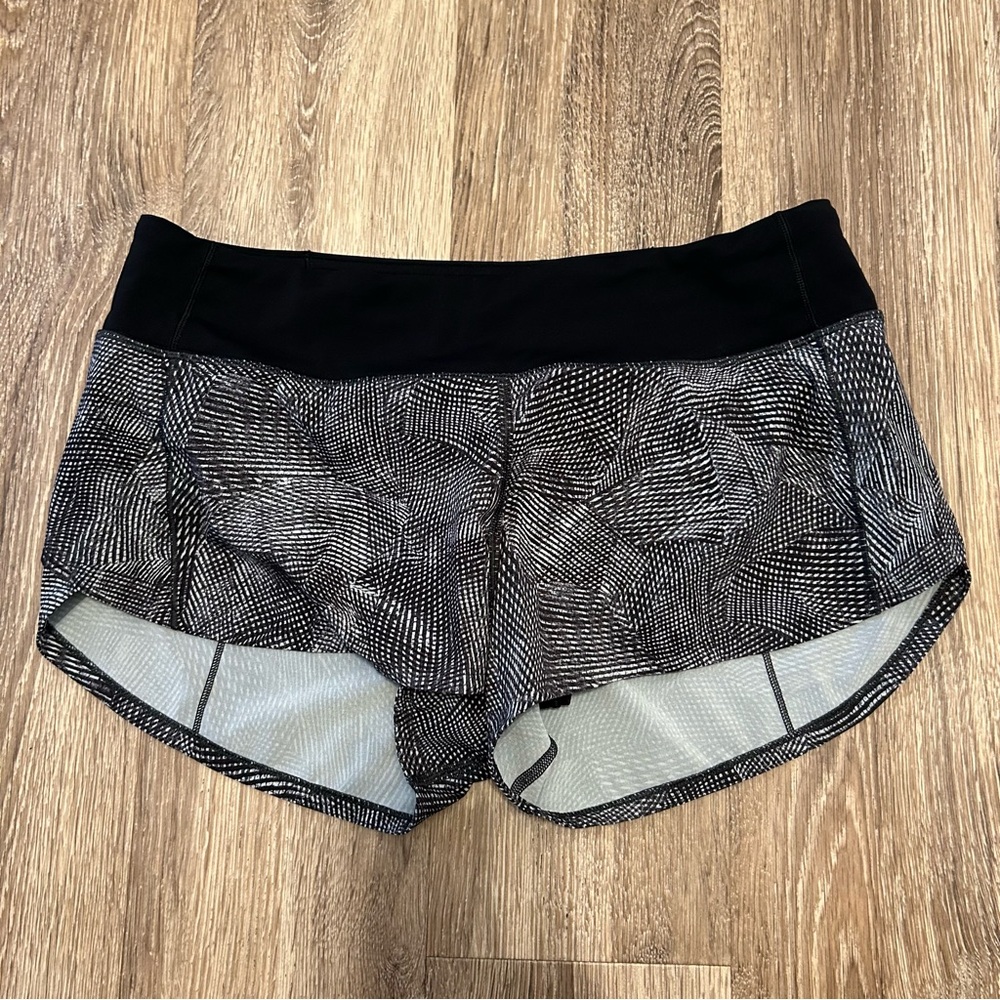 lululemon athletica Black & White Printed Athletic Shorts